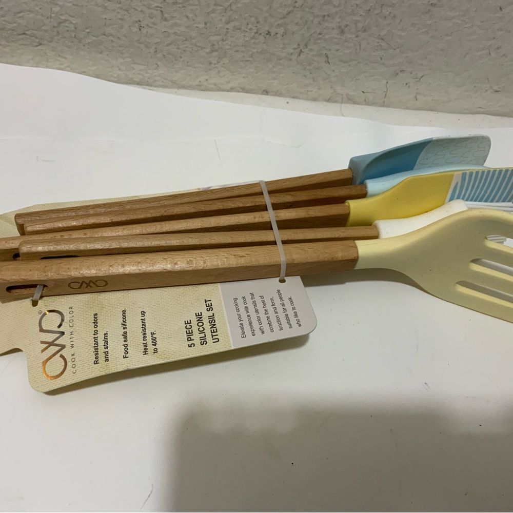 Cook with Color 5 Piece Cooking silicone Utensil Set A12